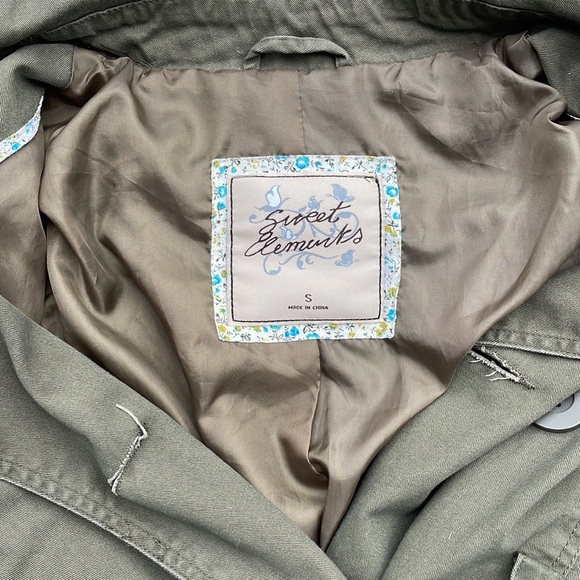 Military Green Canvas Pea Coat by Sweet Elements - Picture 5 of 6